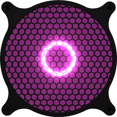 Hex airflow mesh — custom 120mm fan grill example
